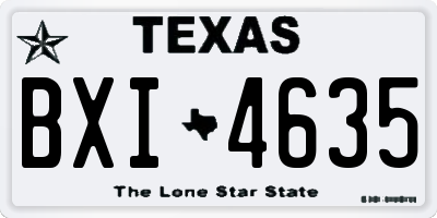 TX license plate BXI4635