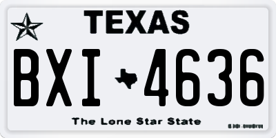 TX license plate BXI4636