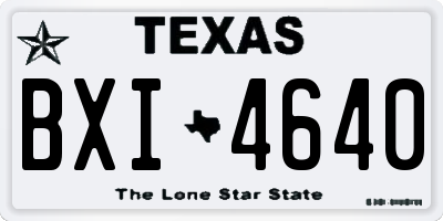 TX license plate BXI4640