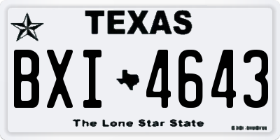TX license plate BXI4643