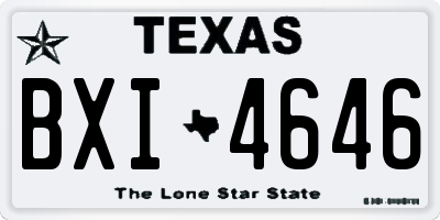 TX license plate BXI4646