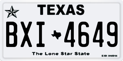 TX license plate BXI4649