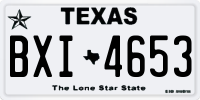 TX license plate BXI4653