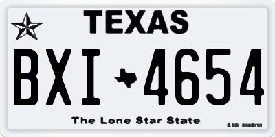 TX license plate BXI4654