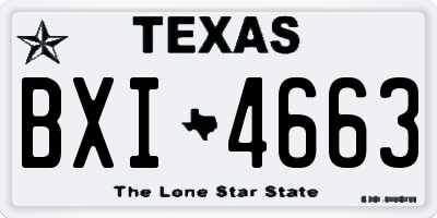 TX license plate BXI4663