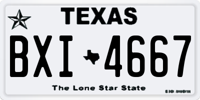 TX license plate BXI4667