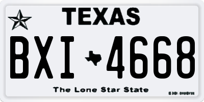 TX license plate BXI4668