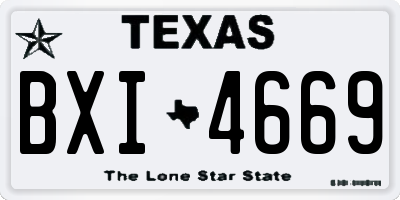 TX license plate BXI4669
