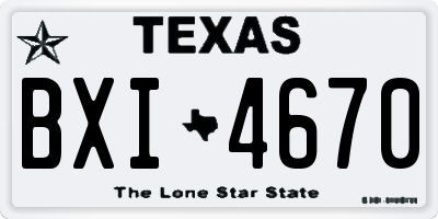 TX license plate BXI4670