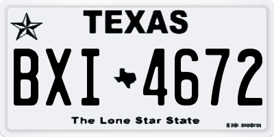 TX license plate BXI4672