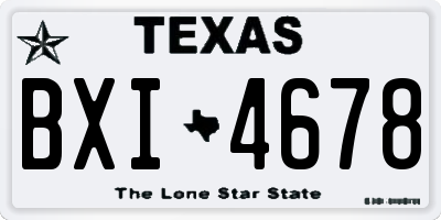 TX license plate BXI4678