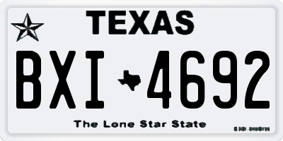 TX license plate BXI4692