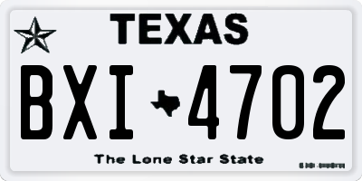TX license plate BXI4702