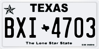 TX license plate BXI4703
