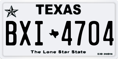 TX license plate BXI4704