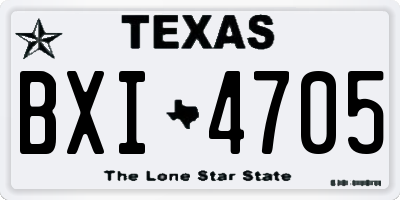 TX license plate BXI4705