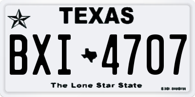 TX license plate BXI4707