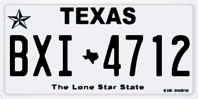 TX license plate BXI4712