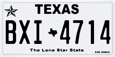 TX license plate BXI4714