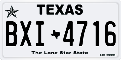 TX license plate BXI4716