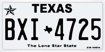 TX license plate BXI4725