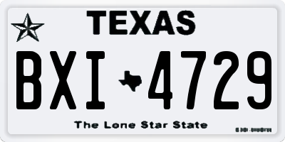 TX license plate BXI4729