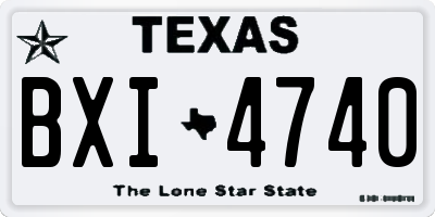 TX license plate BXI4740