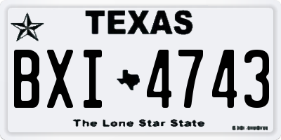 TX license plate BXI4743