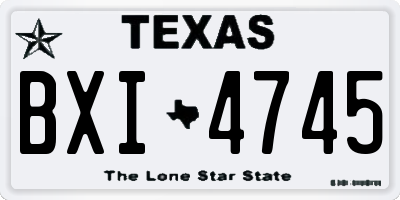 TX license plate BXI4745