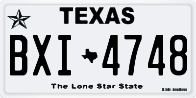 TX license plate BXI4748
