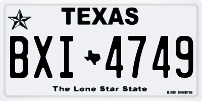 TX license plate BXI4749