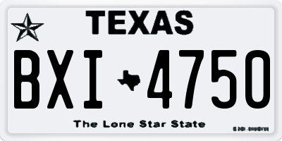 TX license plate BXI4750