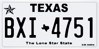 TX license plate BXI4751