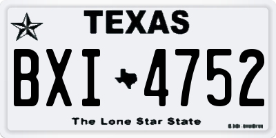 TX license plate BXI4752