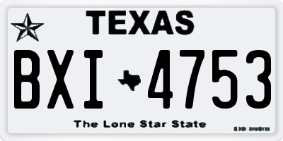 TX license plate BXI4753