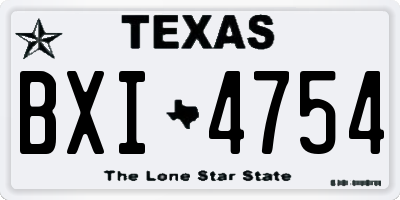 TX license plate BXI4754