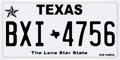 TX license plate BXI4756