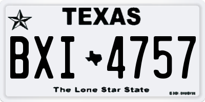 TX license plate BXI4757