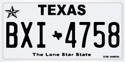 TX license plate BXI4758