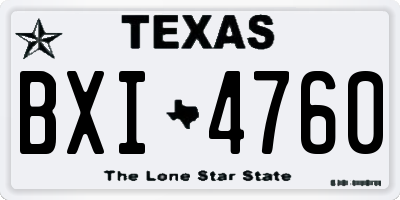 TX license plate BXI4760