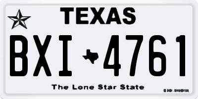 TX license plate BXI4761