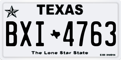 TX license plate BXI4763