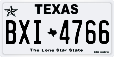 TX license plate BXI4766