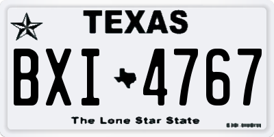 TX license plate BXI4767