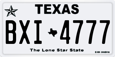 TX license plate BXI4777