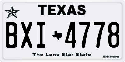 TX license plate BXI4778
