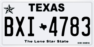 TX license plate BXI4783