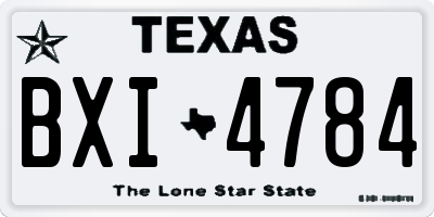 TX license plate BXI4784