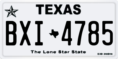 TX license plate BXI4785