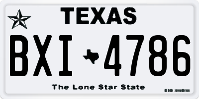 TX license plate BXI4786